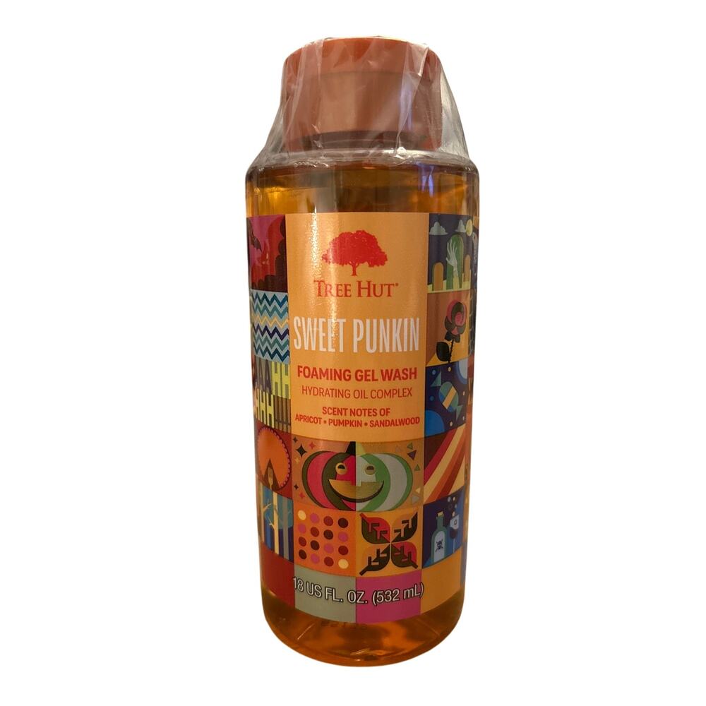 New Tree Hut “Sweet Punkin” Foaming Gel Wash 18oz Apricot Pumpkin 🎃 Sandalwood